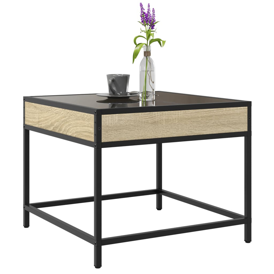 Salontafel met Infinity LED 50x50x41 cm sonoma eikenkleurig