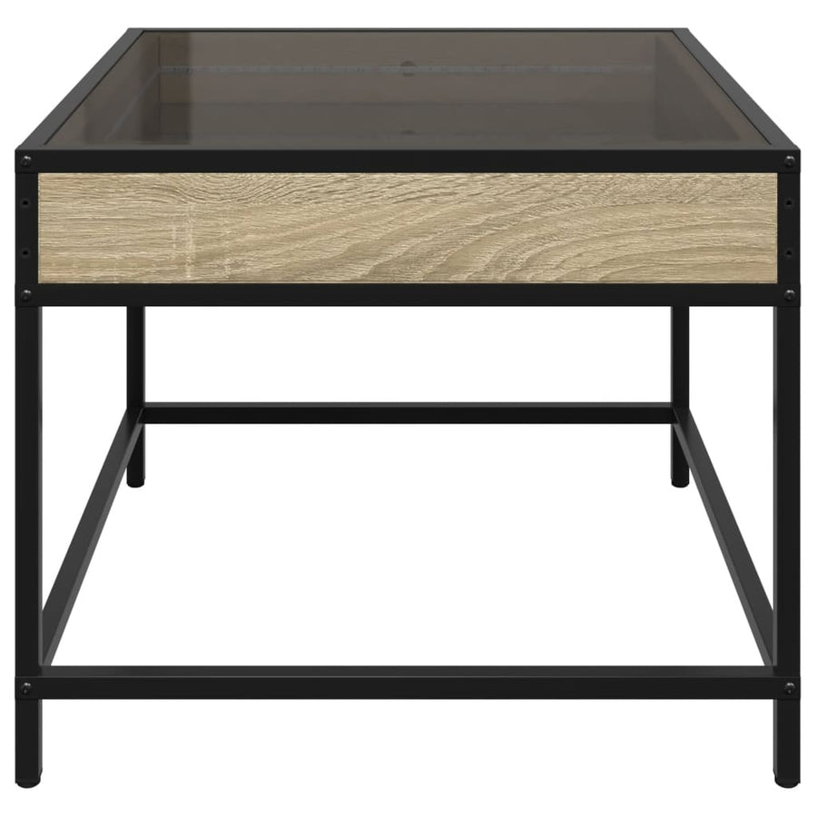 Salontafel met Infinity LED 50x50x41 cm sonoma eikenkleurig