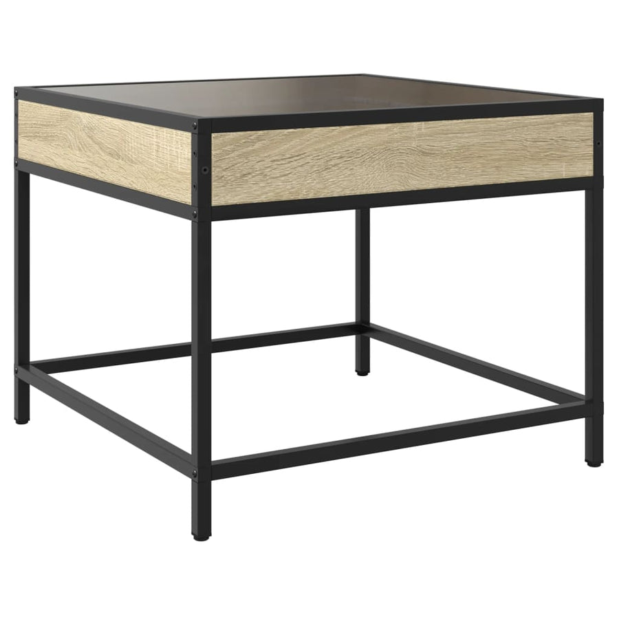 Salontafel met Infinity LED 50x50x41 cm sonoma eikenkleurig