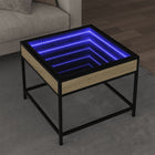 Coffee table with Infinity LED 50x50x41 cm Sonoma oak colour
