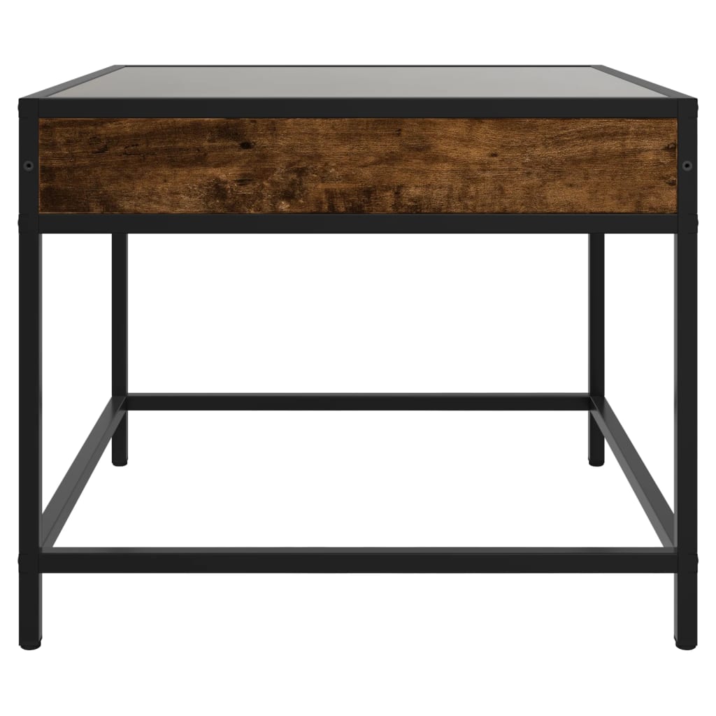 Salontafel met Infinity LED 50x50x41 cm gerookt eikenkleurig