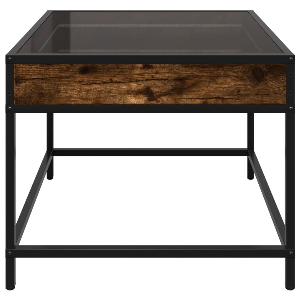 Salontafel met Infinity LED 50x50x41 cm gerookt eikenkleurig