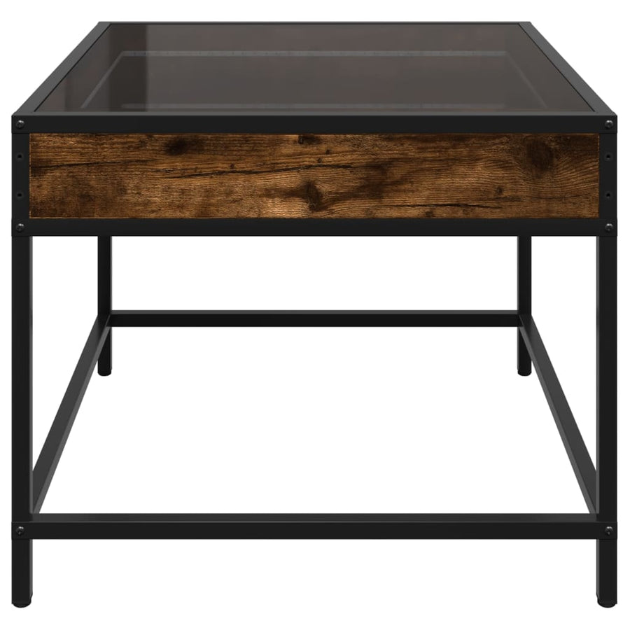 Salontafel met Infinity LED 50x50x41 cm gerookt eikenkleurig