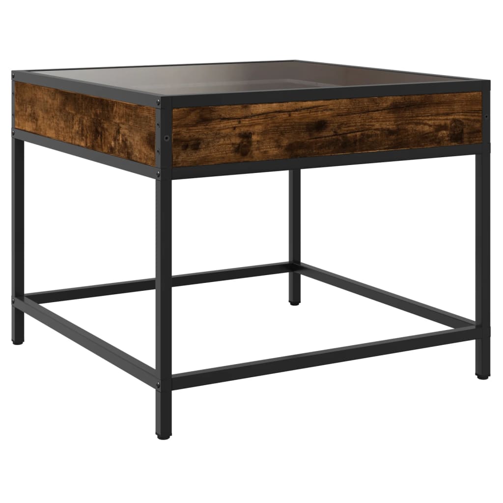 Salontafel met Infinity LED 50x50x41 cm gerookt eikenkleurig