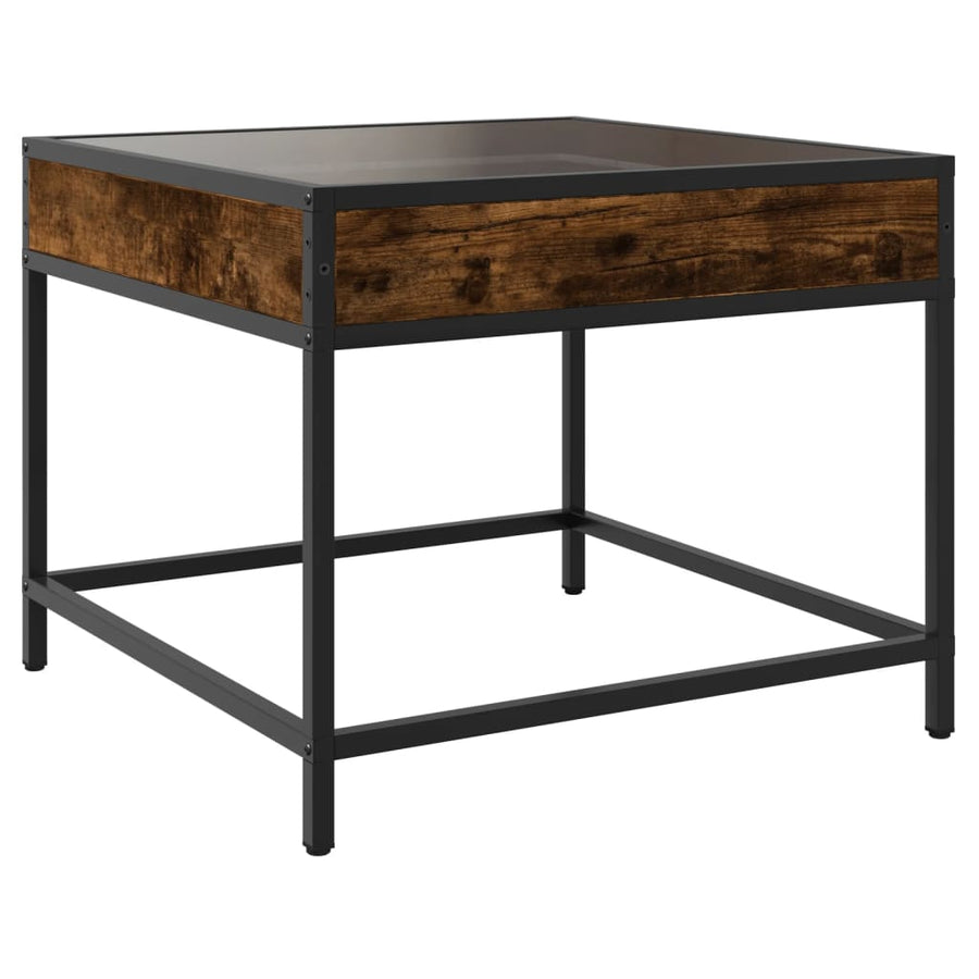 Salontafel met Infinity LED 50x50x41 cm gerookt eikenkleurig