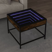 Salontafel Infinity LED 50x50x41 cm gerookt eiken