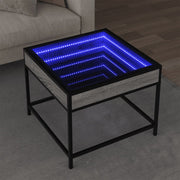 Salontafel 50x50x41 cm grijs sonoma eiken met LED