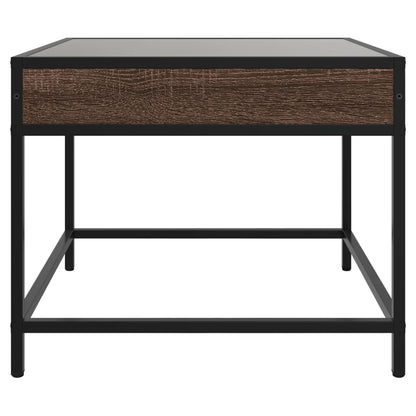 Salontafel met Infinity LED 50x50x41 cm bruin eikenkleurig
