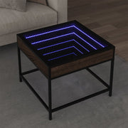 Salontafel 50x50x41 cm bruin eikenkleurig met LED