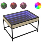 Coffee Table with Infinity LED 70x50x41 cm Sonoma Oak