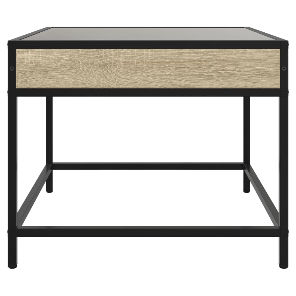 Salontafel met Infinity LED 70x50x41 cm sonoma eikenkleurig