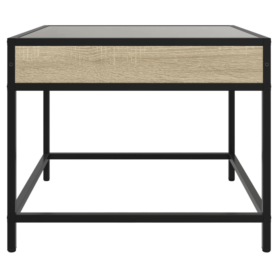 Salontafel met Infinity LED 70x50x41 cm sonoma eikenkleurig