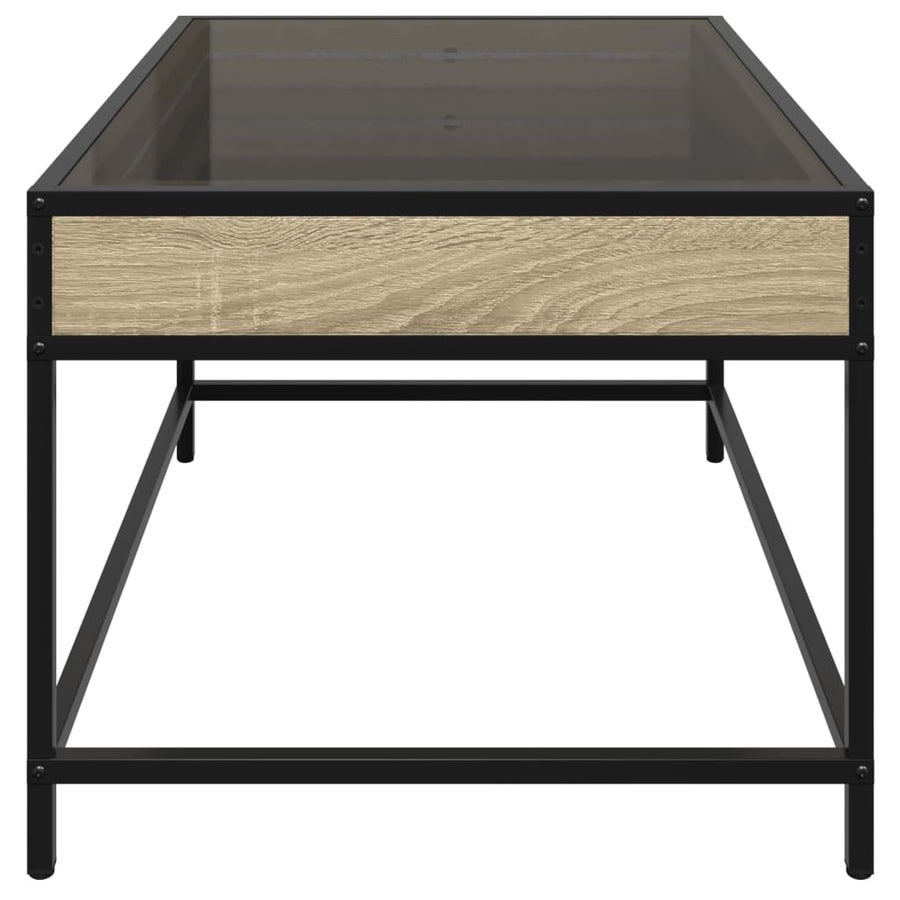 Salontafel met Infinity LED 70x50x41 cm sonoma eikenkleurig