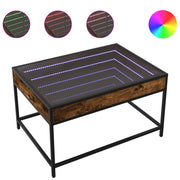 Coffee Table with Infinity LED 70x50x41 cm Smoked Oak Color