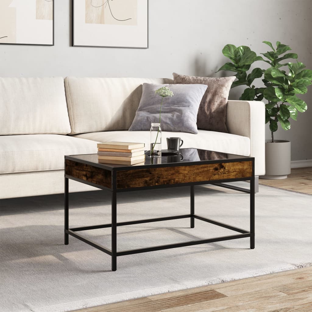 Salontafel met Infinity LED 70x50x41 cm gerookt eikenkleurig