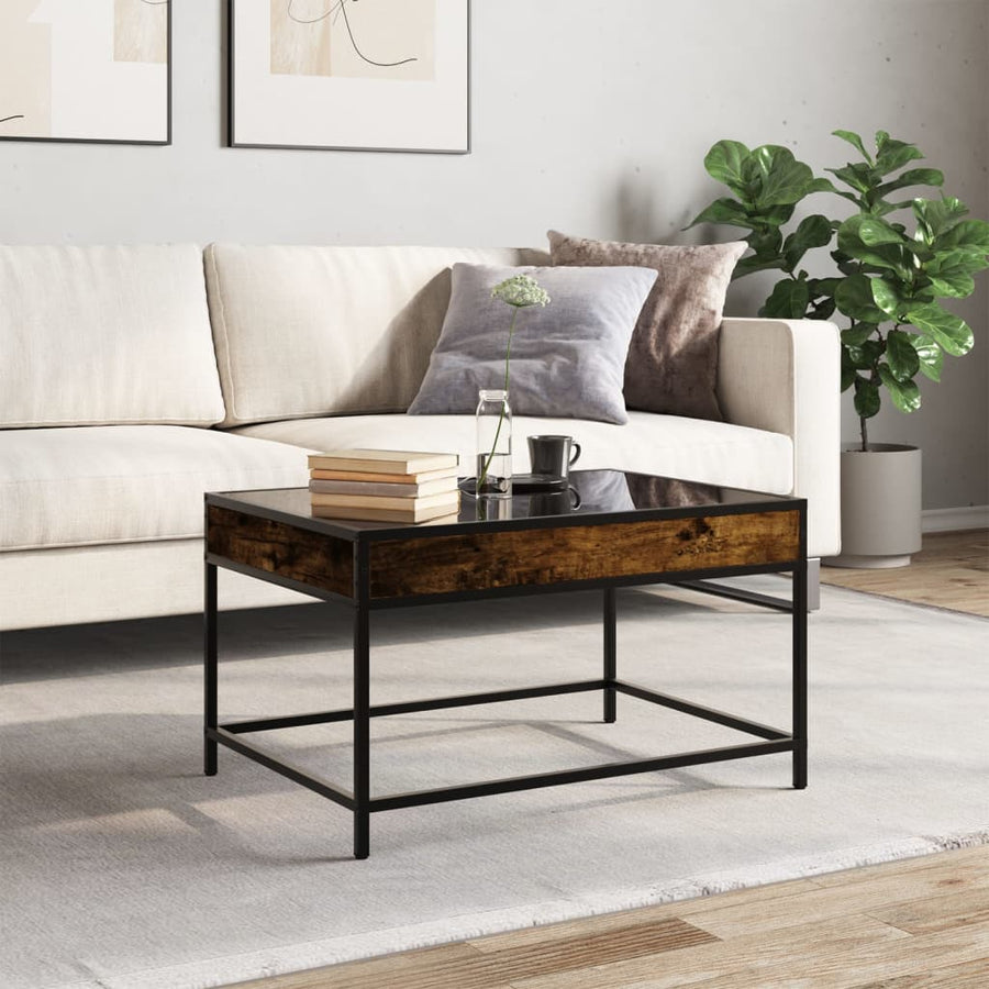 Salontafel met Infinity LED 70x50x41 cm gerookt eikenkleurig
