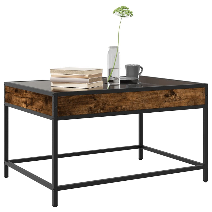 Salontafel met Infinity LED 70x50x41 cm gerookt eikenkleurig