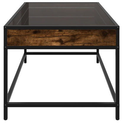 Salontafel met Infinity LED 70x50x41 cm gerookt eikenkleurig