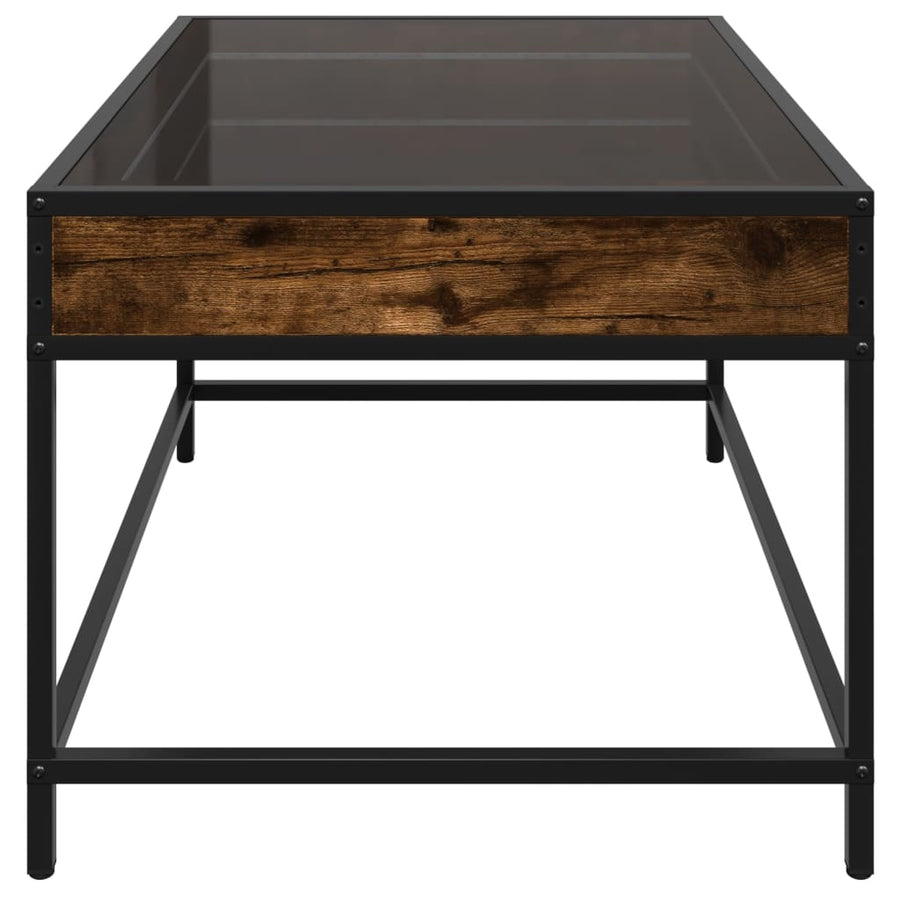 Salontafel met Infinity LED 70x50x41 cm gerookt eikenkleurig