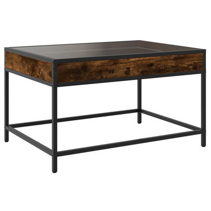 Salontafel met Infinity LED 70x50x41 cm gerookt eikenkleurig