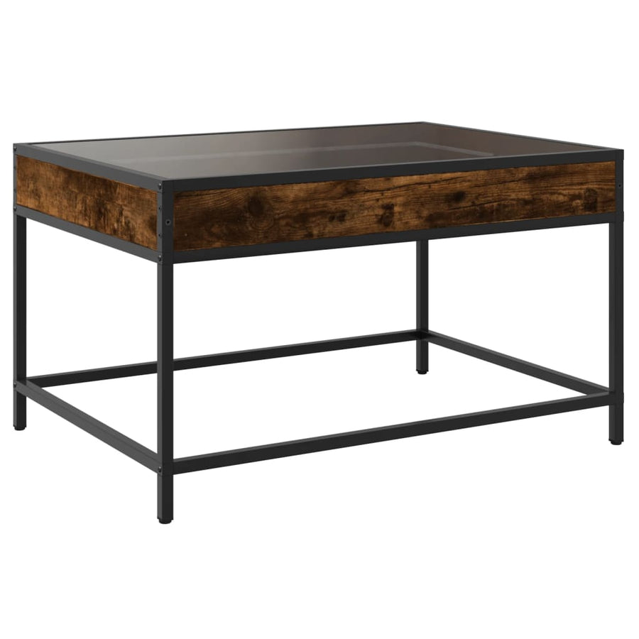 Salontafel met Infinity LED 70x50x41 cm gerookt eikenkleurig