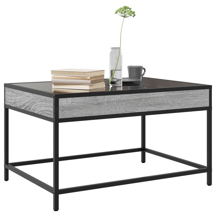 Salontafel met Infinity LED 70x50x41 cm grijs sonoma eikenkleur