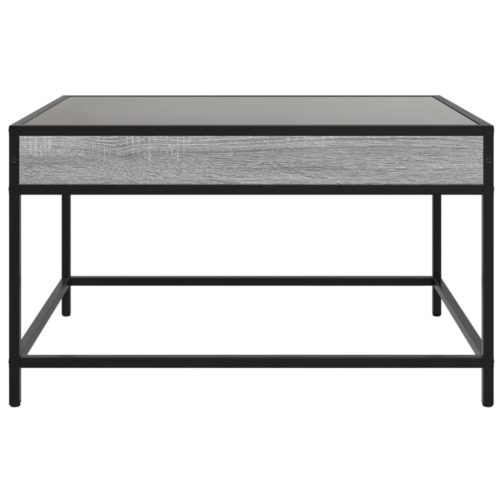 Salontafel met Infinity LED 70x50x41 cm grijs sonoma eikenkleur