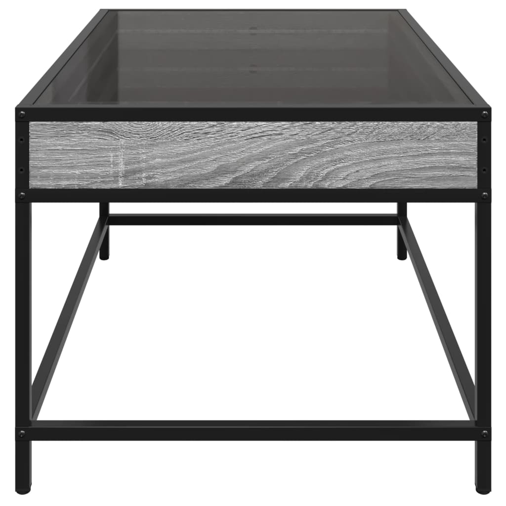 Salontafel met Infinity LED 70x50x41 cm grijs sonoma eikenkleur