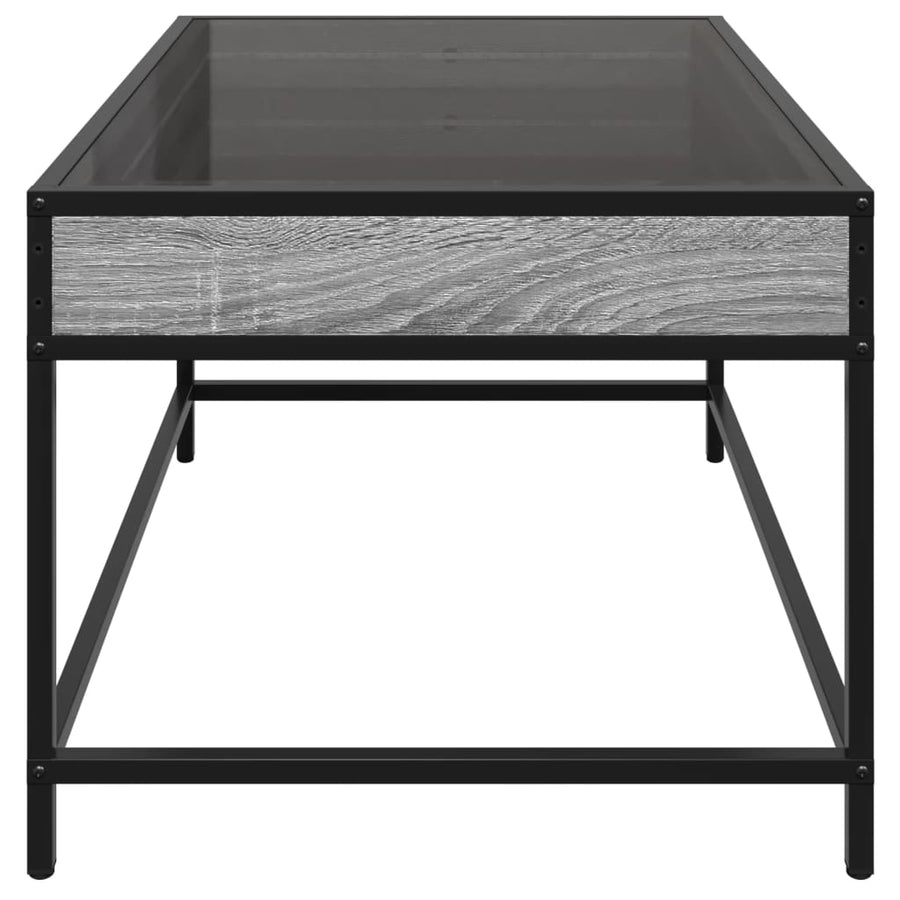 Salontafel met Infinity LED 70x50x41 cm grijs sonoma eikenkleur