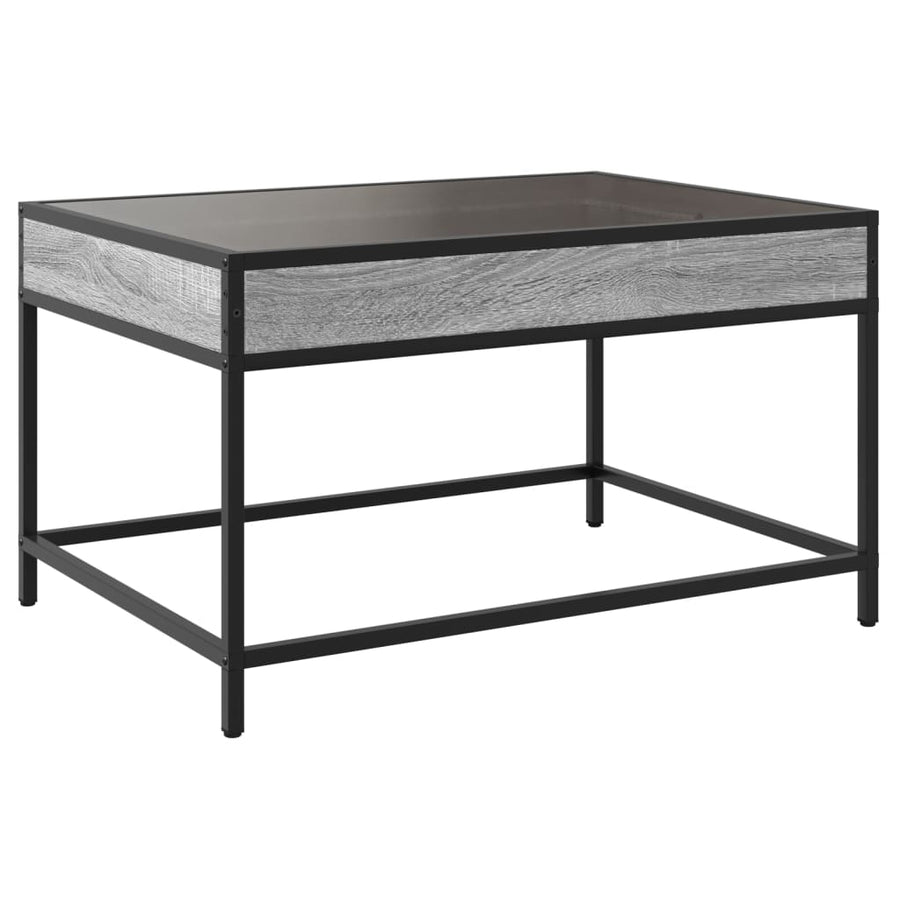 Salontafel met Infinity LED 70x50x41 cm grijs sonoma eikenkleur