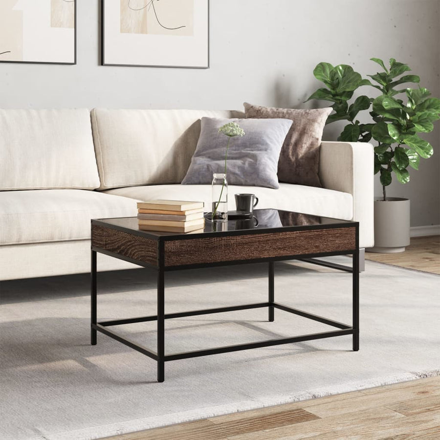 Salontafel met Infinity LED 70x50x41 cm bruin eikenkleurig