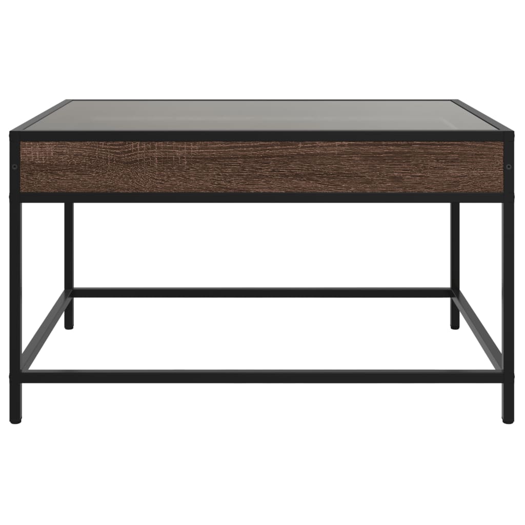 Salontafel met Infinity LED 70x50x41 cm bruin eikenkleurig