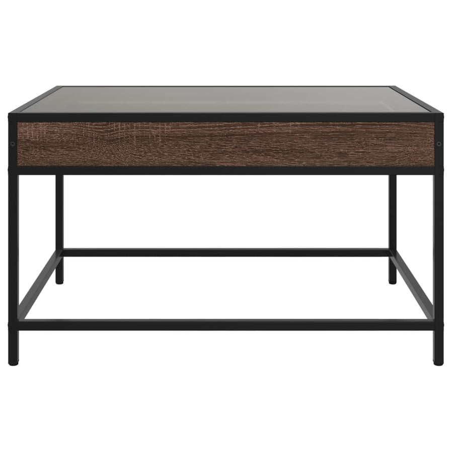 Salontafel met Infinity LED 70x50x41 cm bruin eikenkleurig