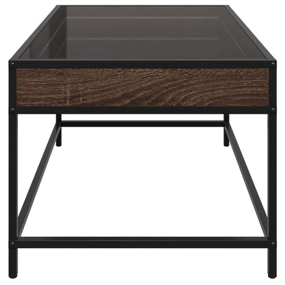 Salontafel met Infinity LED 70x50x41 cm bruin eikenkleurig