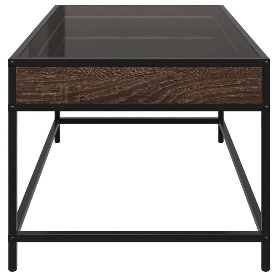 Salontafel met Infinity LED 70x50x41 cm bruin eikenkleurig