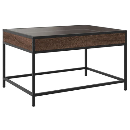 Salontafel met Infinity LED 70x50x41 cm bruin eikenkleurig