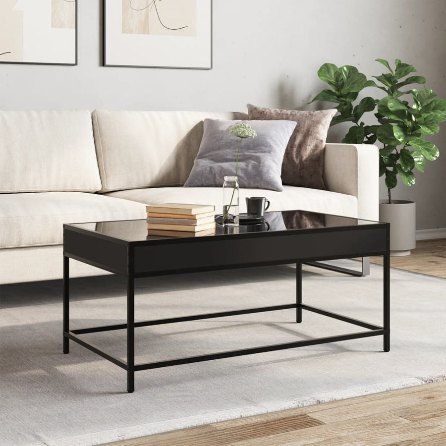 Salontafel met Infinity LED 90x50x41 cm zwart