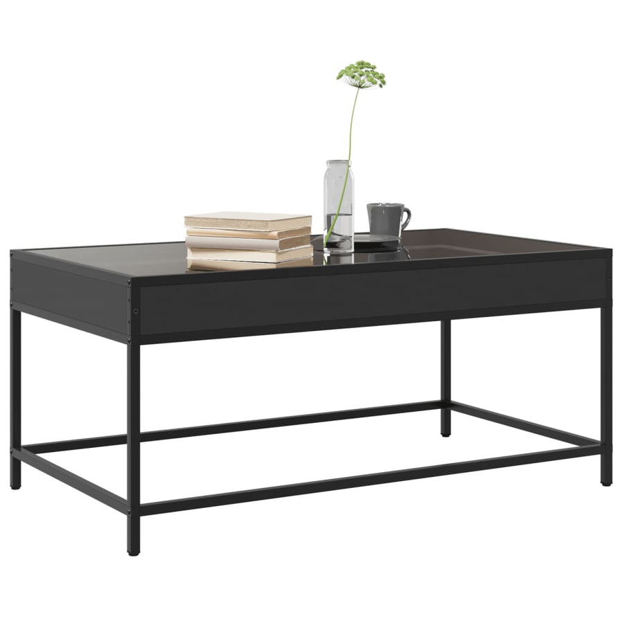 Salontafel met Infinity LED 90x50x41 cm zwart