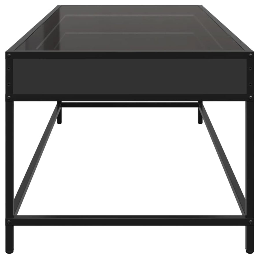 Salontafel met Infinity LED 90x50x41 cm zwart