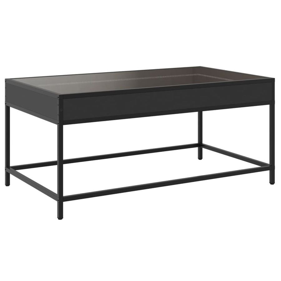 Salontafel met Infinity LED 90x50x41 cm zwart