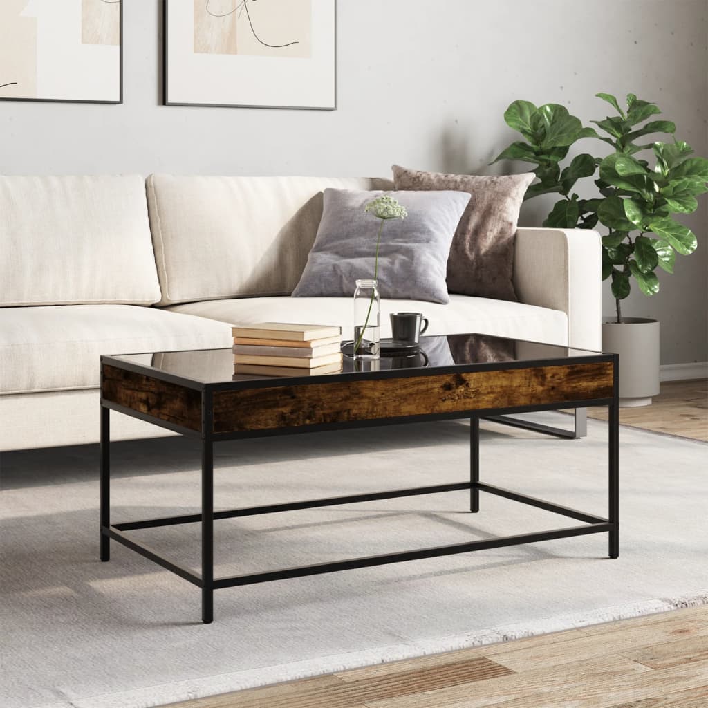 Salontafel met Infinity LED 90x50x41 cm gerookt eikenkleurig
