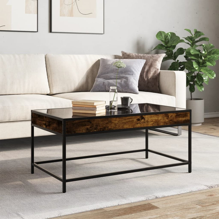 Salontafel met Infinity LED 90x50x41 cm gerookt eikenkleurig