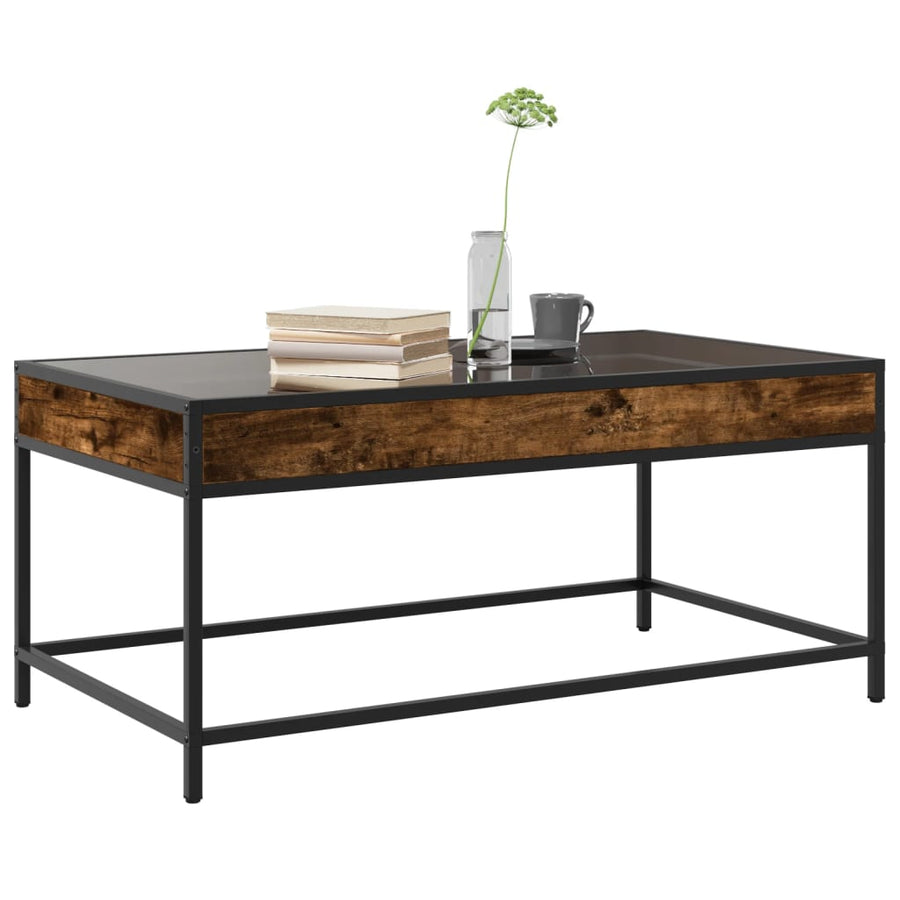 Salontafel met Infinity LED 90x50x41 cm gerookt eikenkleurig