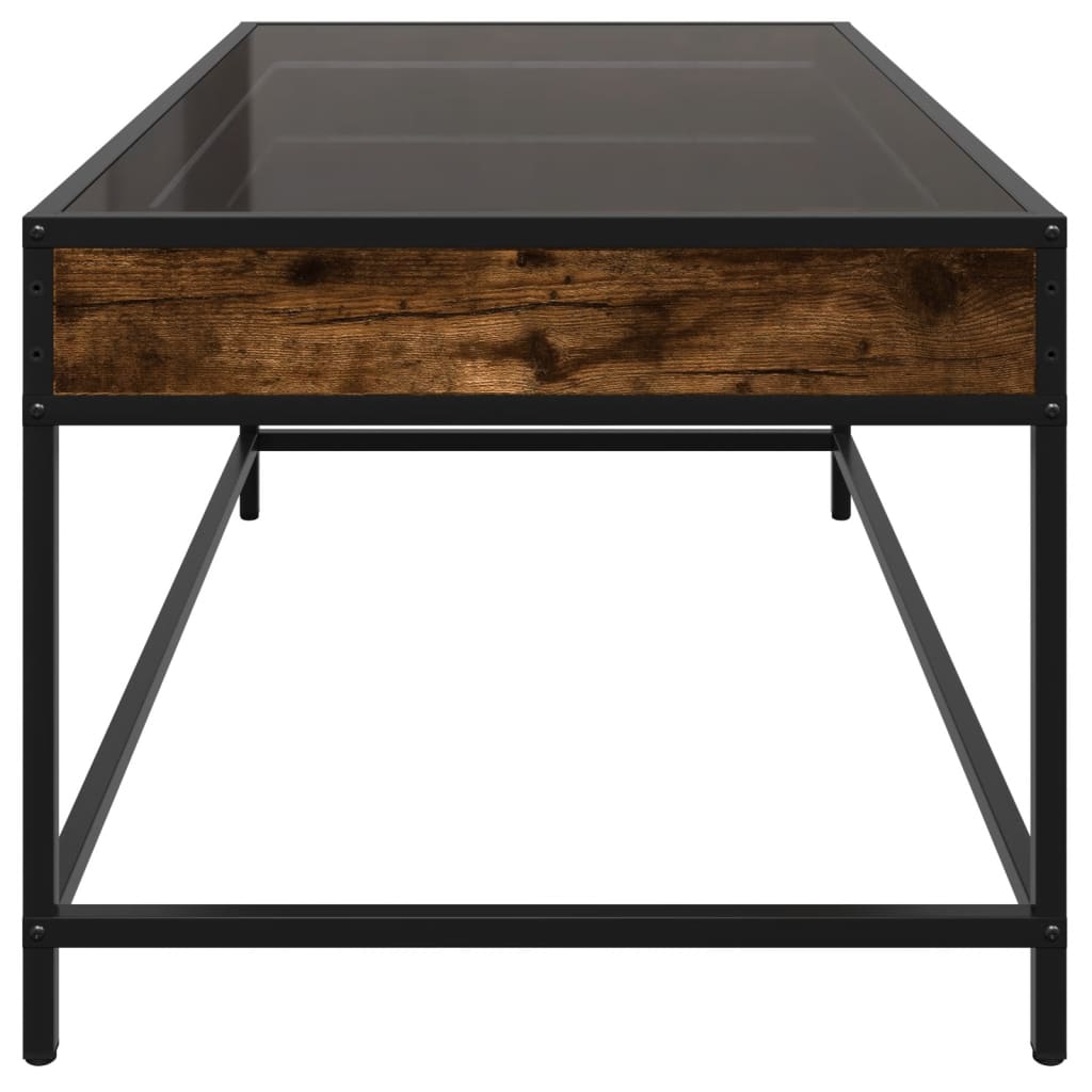 Salontafel met Infinity LED 90x50x41 cm gerookt eikenkleurig
