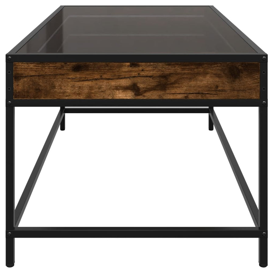 Salontafel met Infinity LED 90x50x41 cm gerookt eikenkleurig