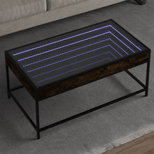 Salontafel met Infinity LED 90x50x41 cm gerookt eikenkleurig