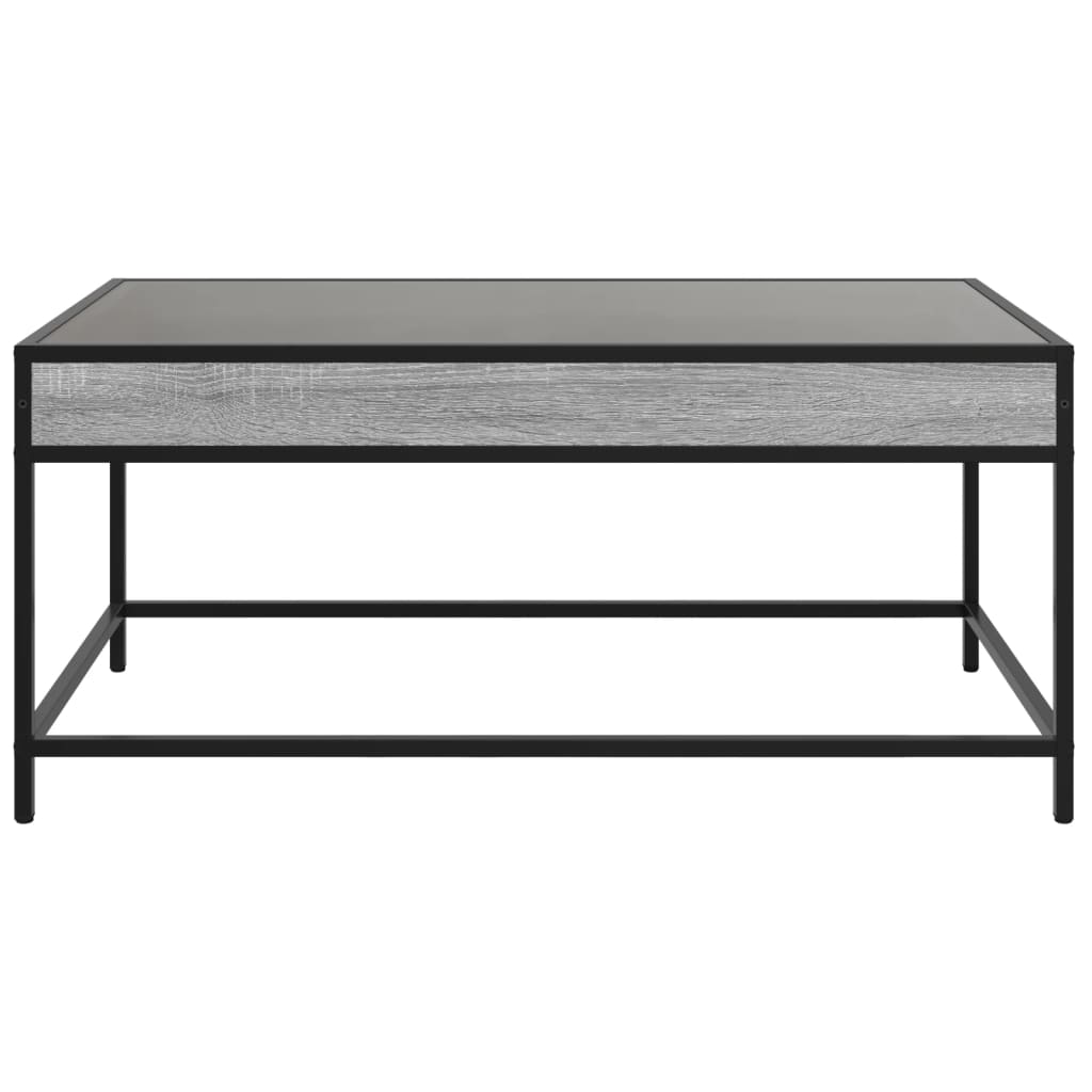 Salontafel met Infinity LED 90x50x41 cm grijs sonoma eikenkleur
