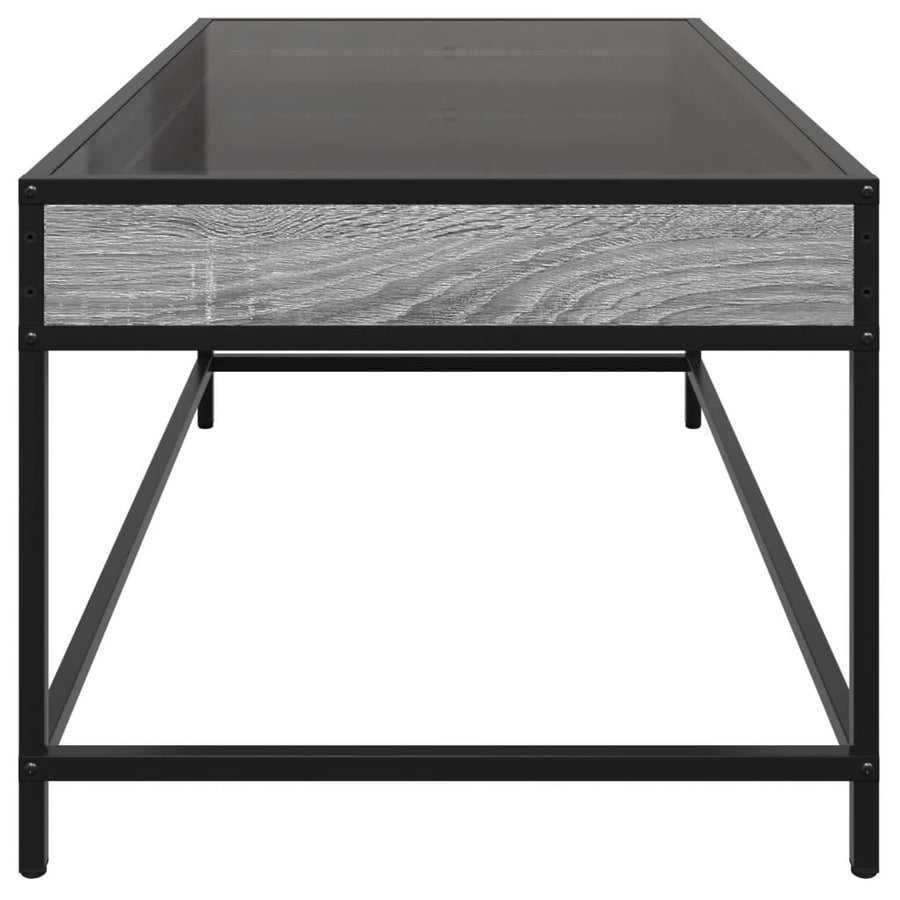 Salontafel met Infinity LED 90x50x41 cm grijs sonoma eikenkleur