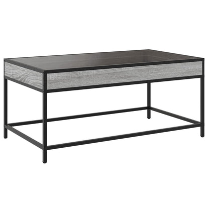 Salontafel met Infinity LED 90x50x41 cm grijs sonoma eikenkleur