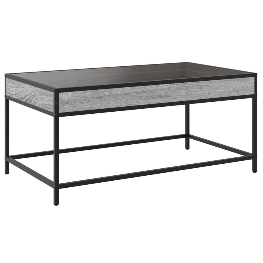 Salontafel met Infinity LED 90x50x41 cm grijs sonoma eikenkleur